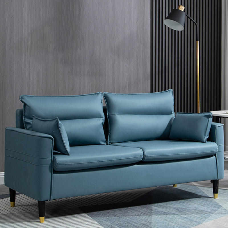 Square Arm Sofa Pillows Back Stationary Seating for Living Room