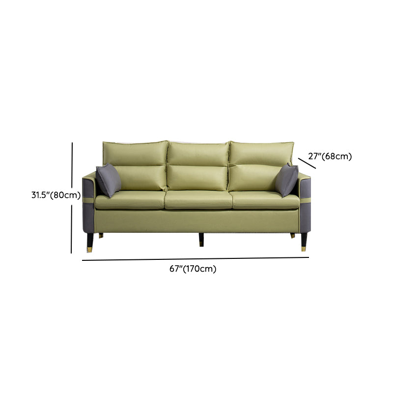 Square Arm Sofa Pillows Back Stationary Seating for Living Room