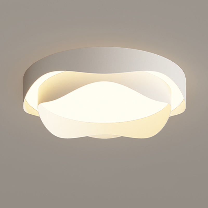 Modern Metal Flush Mount Flower Shape LED Ceiling Light with Acrylic Shade for Living Room