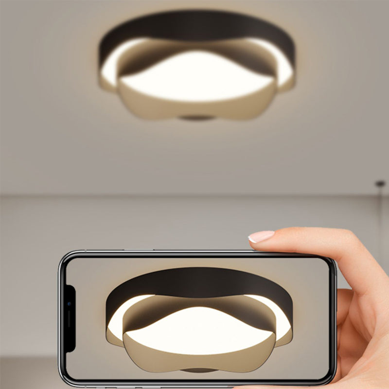 Modern Metal Flush Mount Flower Shape LED Ceiling Light with Acrylic Shade for Living Room