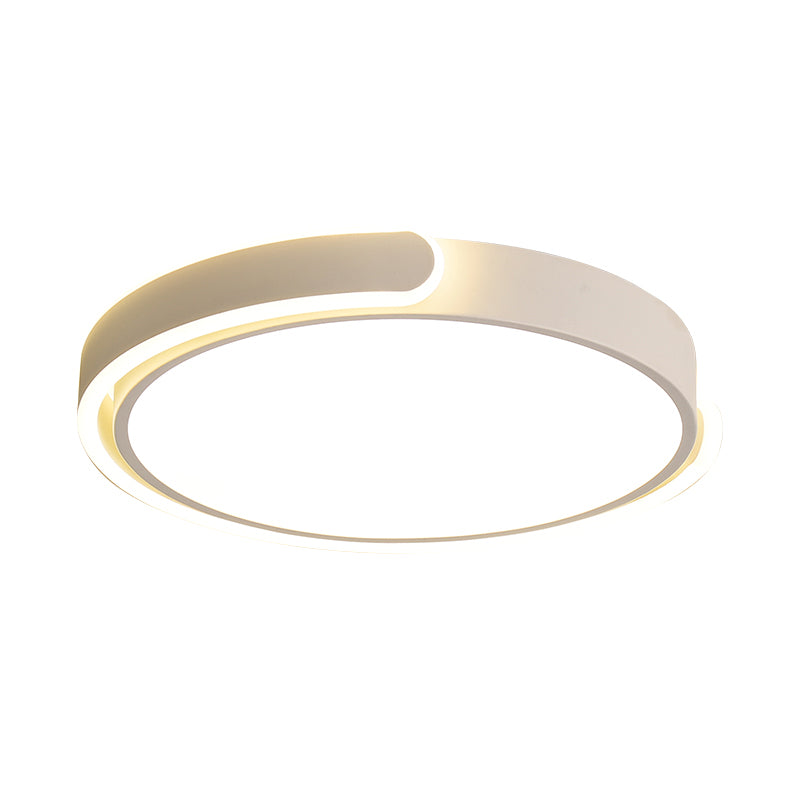 Modern Metal LED Flush Mount Circle Shape Ceiling Lamp with Acrylic Shade for Living Room