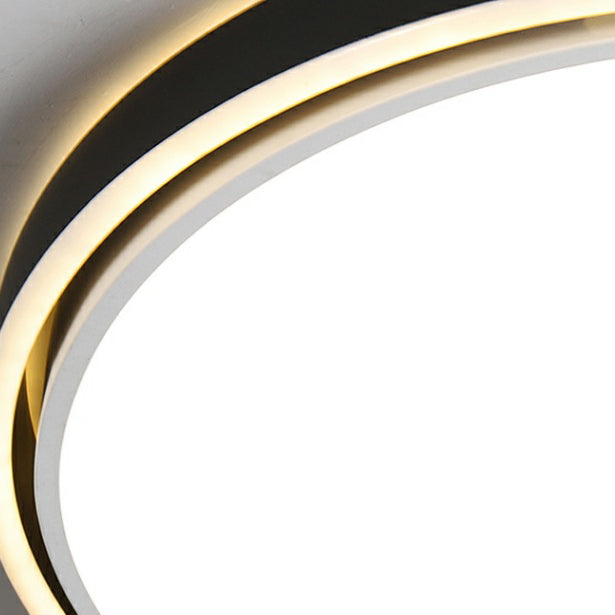 Modern Metal LED Flush Mount Circle Shape Ceiling Lamp with Acrylic Shade for Living Room