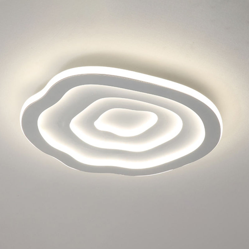 Modern Metal Flush Mount Cloud Shape Ceiling Light with Silicone Shade for Living Room