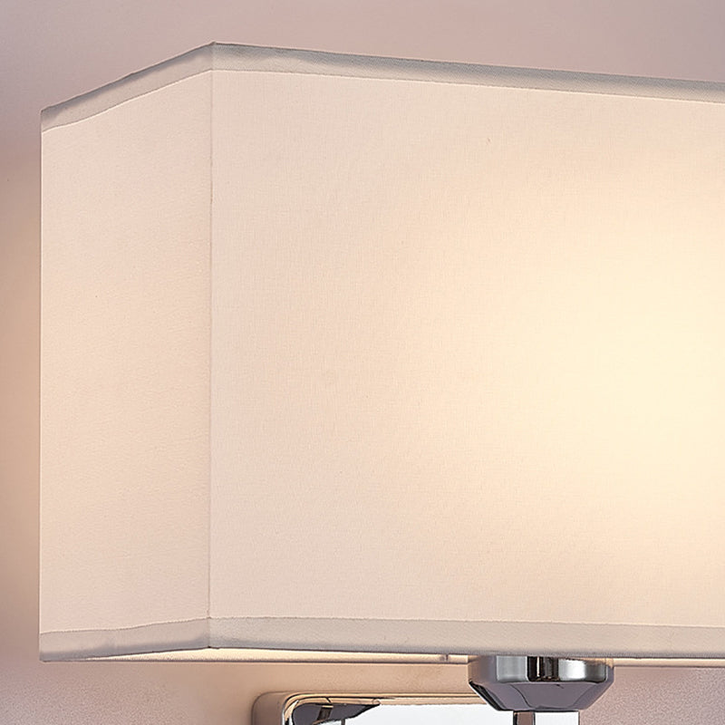 Modern Metal Wall Sconce Rectangle Shape Wall Lamp with Fabric Shade for Study