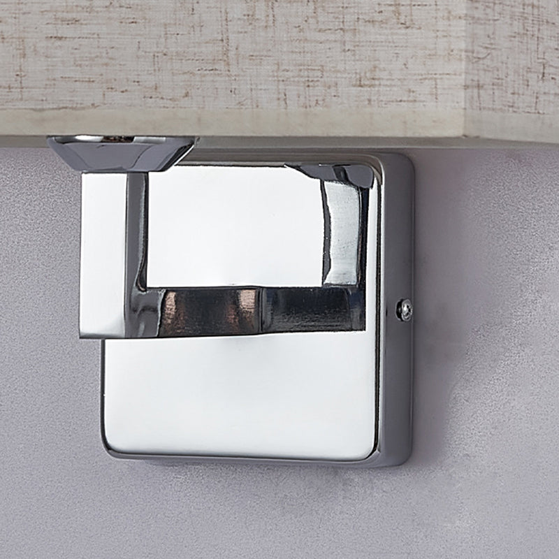 Modern Metal Wall Sconce Rectangle Shape Wall Lamp with Fabric Shade for Study