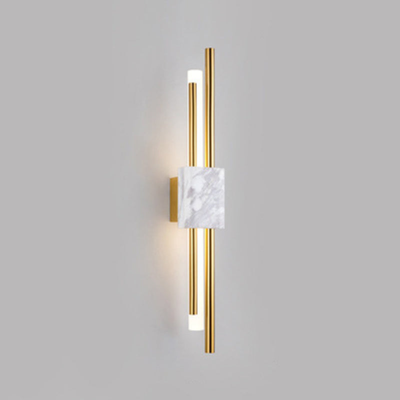 Modern Stone Wall Sconce Cylinder Shape Wall Light with Acrylic Shade for Living Room