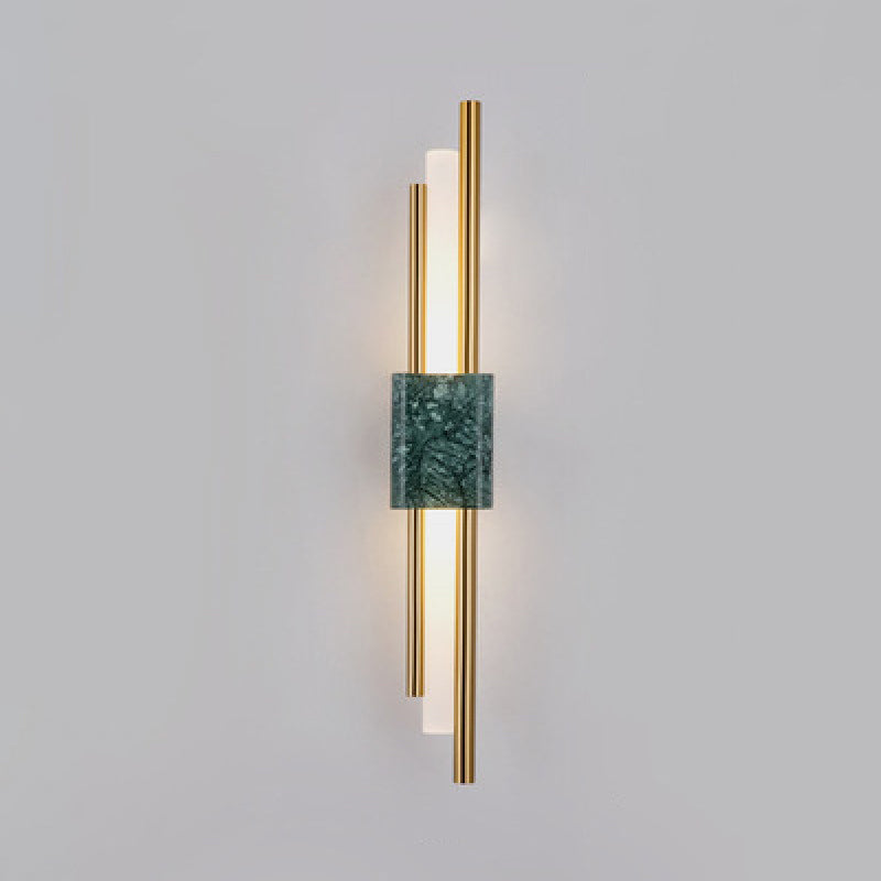 Modern Stone Wall Sconce Cylinder Shape Wall Light with Acrylic Shade for Living Room