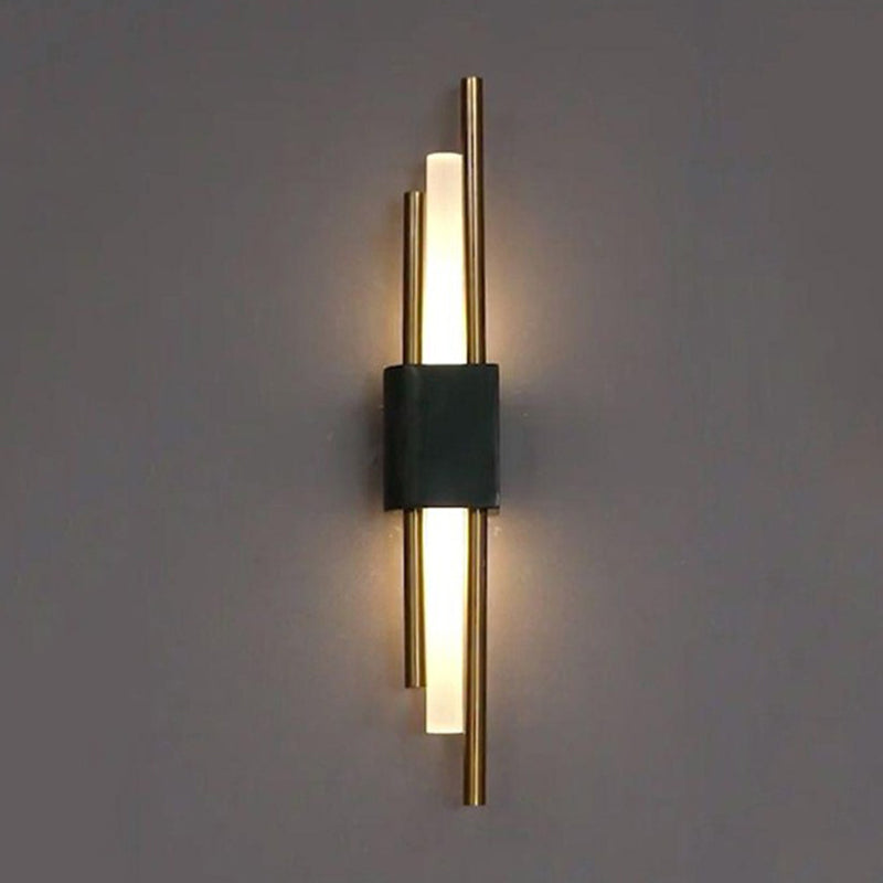 Modern Stone Wall Sconce Cylinder Shape Wall Light with Acrylic Shade for Living Room