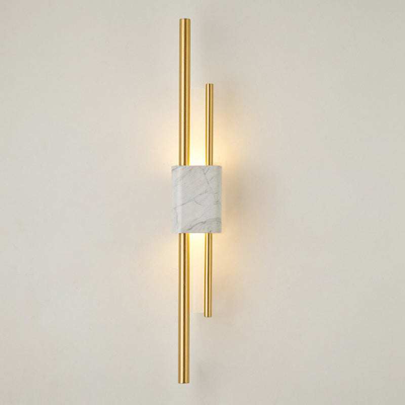 Modern Stone Wall Sconce Cylinder Shape Wall Light with Acrylic Shade for Living Room