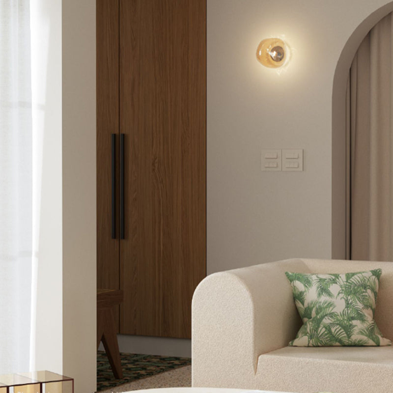 Nordic Style Wall Light Geometry Shape Wall Lamp with Glass Shade for Living Room