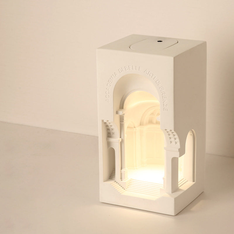 Geometric Wall Light Fixture Modern Stone 1 Light Wall Sconce in White