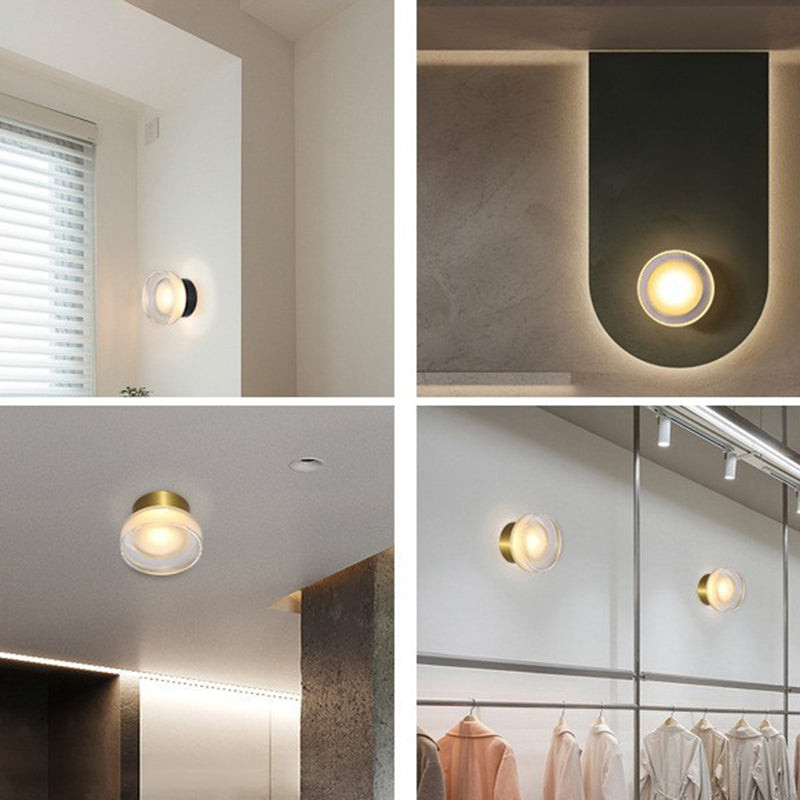 Geometric Wall Lighting Simplicity Acrylic 1 Light Wall Sconces in Clear