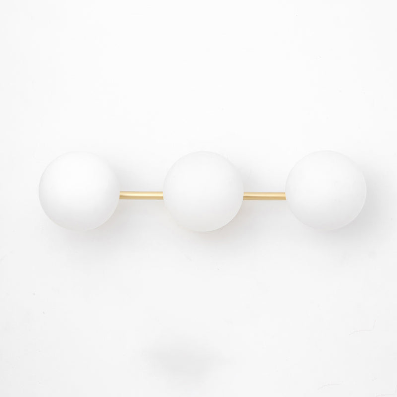 Modern Metal Wall Sconce Ball Shape Wall Light with Glass Shade for Bedroom in Gold