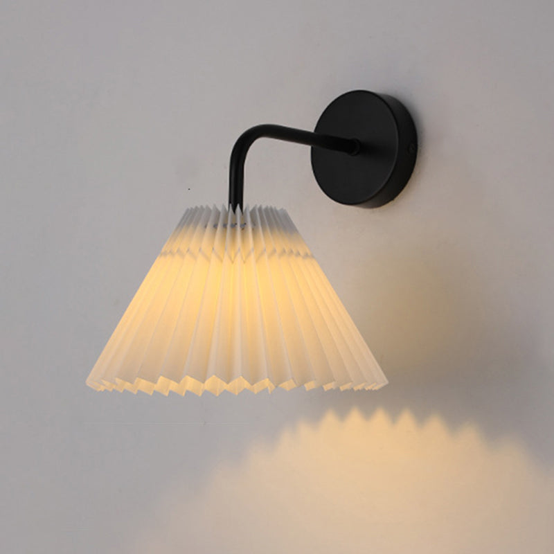 Contemporary Golden/Black Bathroom Vanity Light Fabric Shaded Wall Light Sconces