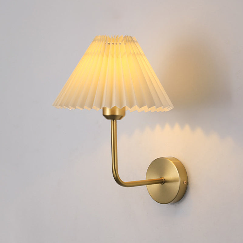 Contemporary Golden/Black Bathroom Vanity Light Fabric Shaded Wall Light Sconces