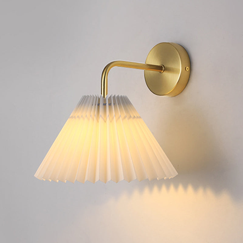 Contemporary Golden/Black Bathroom Vanity Light Fabric Shaded Wall Light Sconces