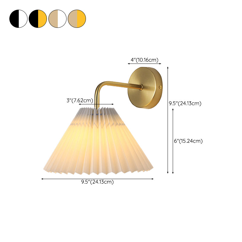 Contemporary Golden/Black Bathroom Vanity Light Fabric Shaded Wall Light Sconces