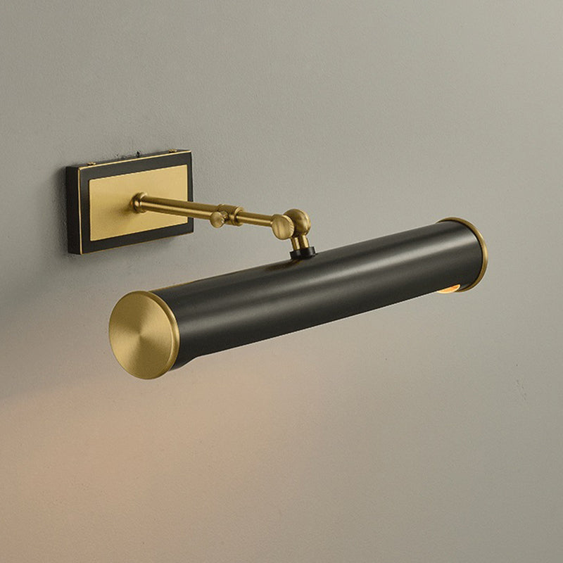 Solid Brass Modern Bath Bar 2 - Light Cylinder Bathroom Vanity Lighting in Black / Gold