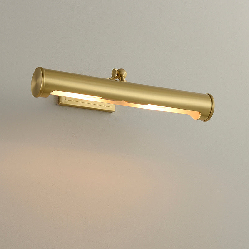 Solid Brass Modern Bath Bar 2 - Light Cylinder Bathroom Vanity Lighting in Black / Gold