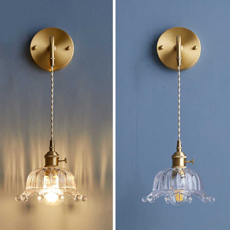 Contemporary Vanity Light Creative Glass Shade Wall Light Sconce for Washroom