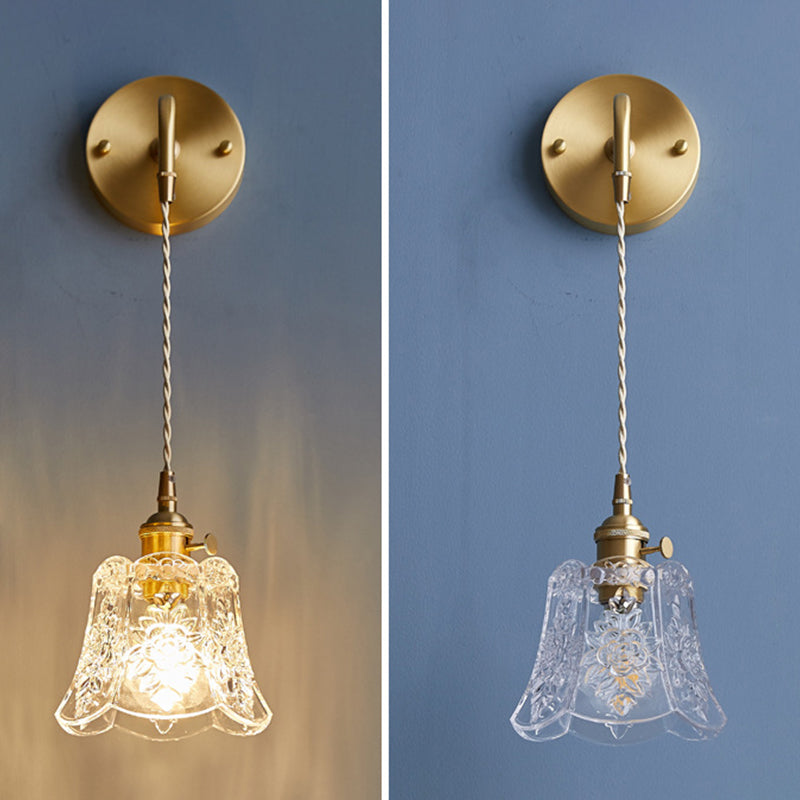 Contemporary Vanity Light Creative Glass Shade Wall Light Sconce for Washroom