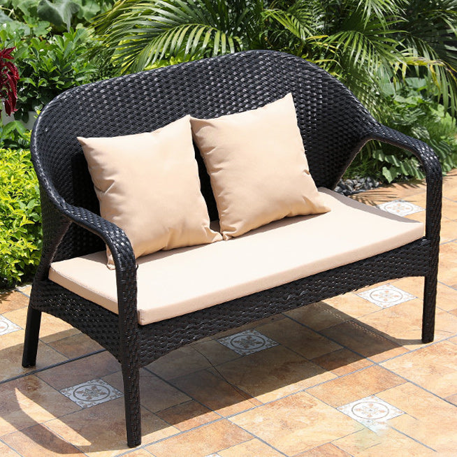 Contemporary 25.19" Wide Outdoor Sofa Brown Patio Sofa with Cushion