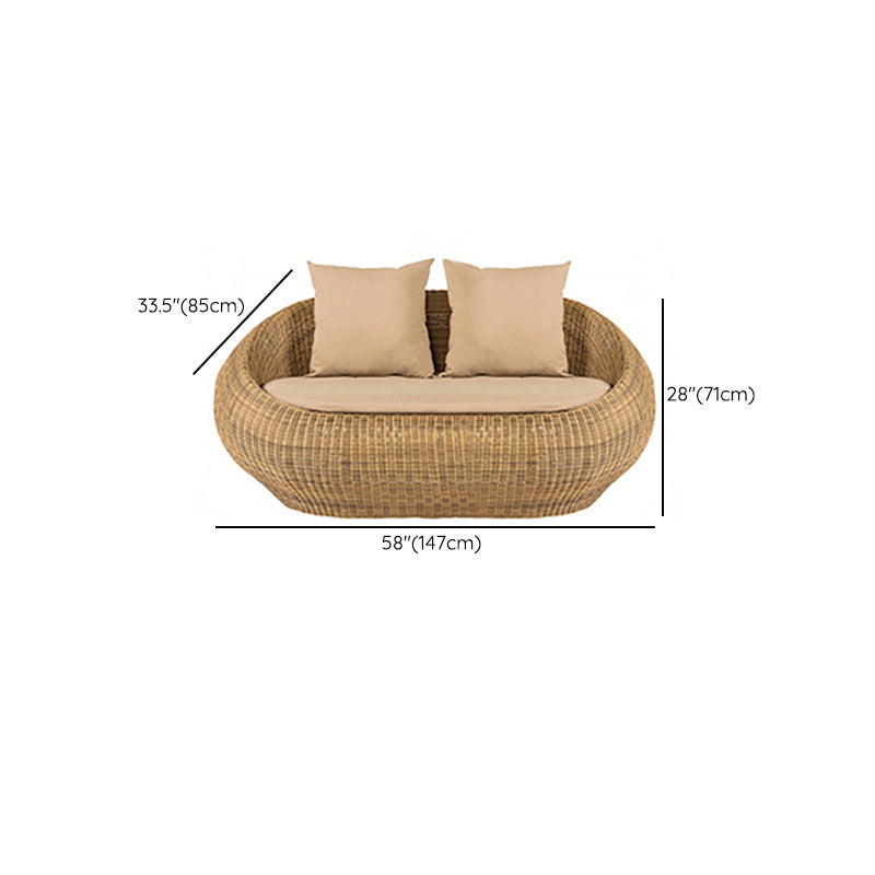 Designer Outdoor Rattan Sofa Tropical Style Simple Leisure Patio Sofa