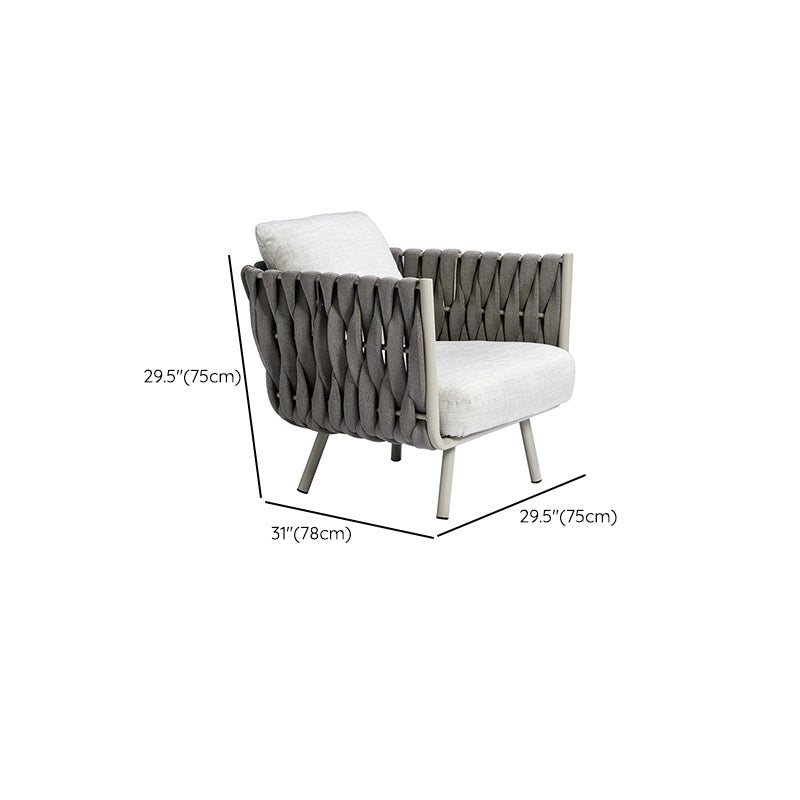 Contemporary Metal Outdoor Patio Fade Resistant Sofa Patio Sofa with Cushions