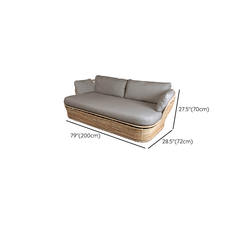 Modern Tropical Outdoor Patio Sofa Metal Water Resistant Patio Sofa with Cushions