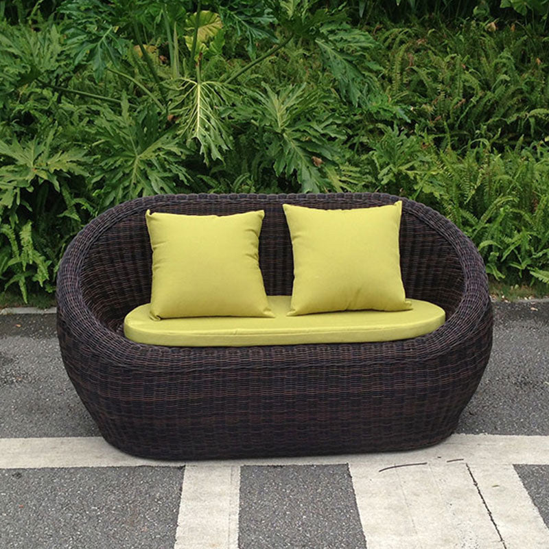 Contemporary Rattan Outdoor Patio Sofa Tropical Style Simple Leisure Patio Sofa