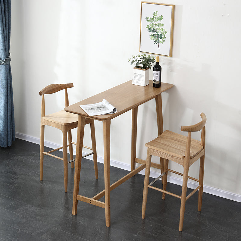 Solid Wood Counter Height Dining Table Modern Patio Bar Table