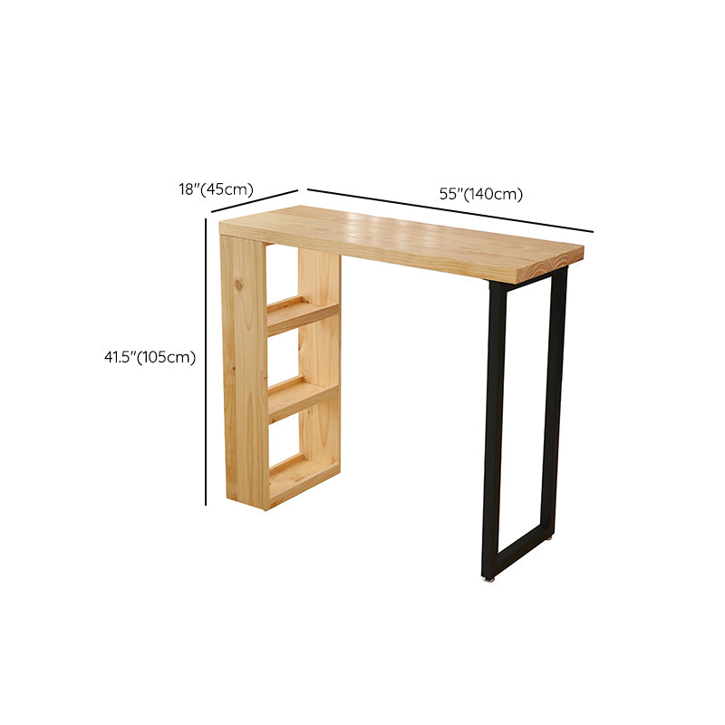 Indoor Contemporary Bar Dining Table Rectangle Pine Wood Bar Table