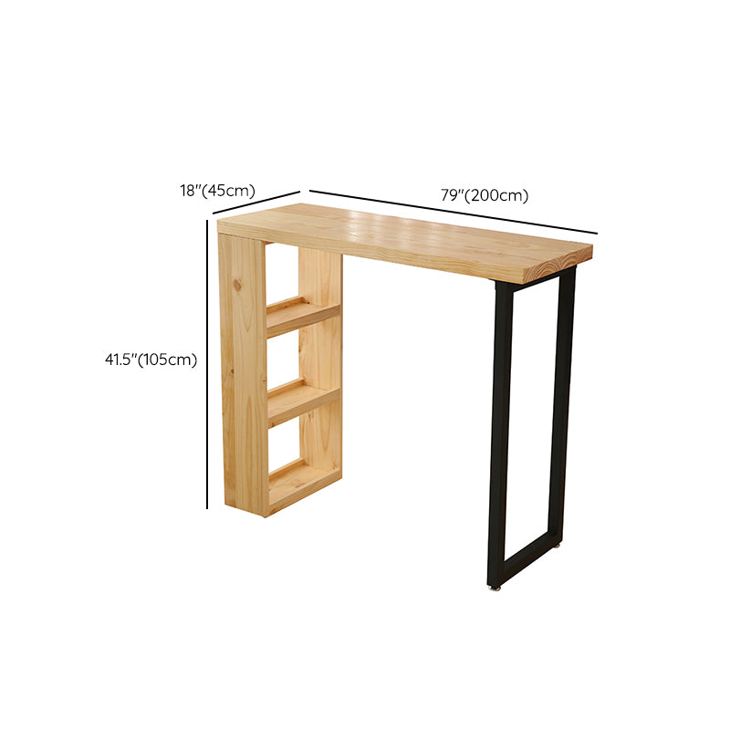 Indoor Contemporary Bar Dining Table Rectangle Pine Wood Bar Table