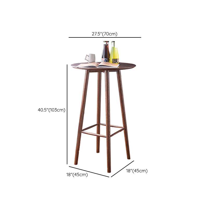 Indoor Contemporary Bar Dining Table Round Solid Wood Bar Table