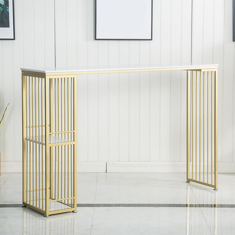 Glam Pub Height Dining Table Double Pedestal Counter Wine Table