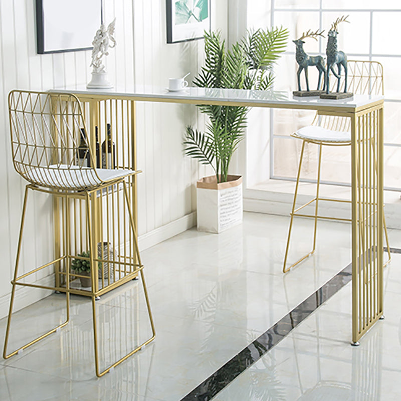 Glam Pub Height Dining Table Double Pedestal Counter Wine Table