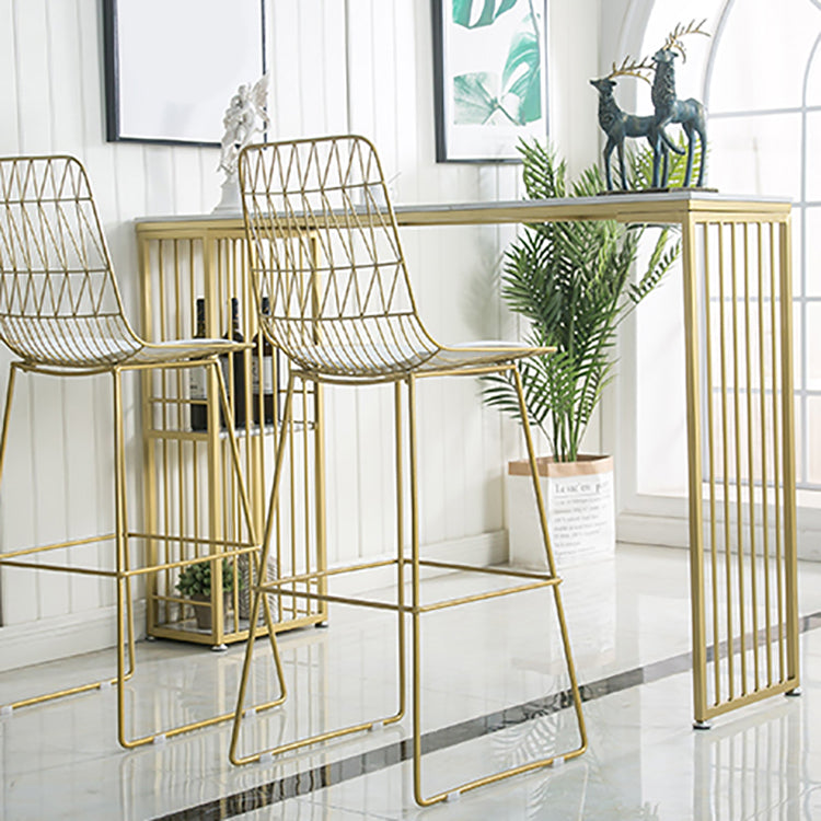 Glam Pub Height Dining Table Double Pedestal Counter Wine Table