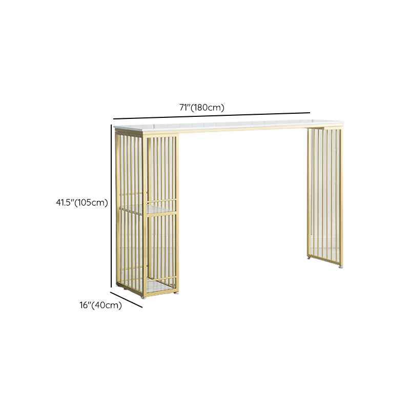 Glam Pub Height Dining Table Double Pedestal Counter Wine Table
