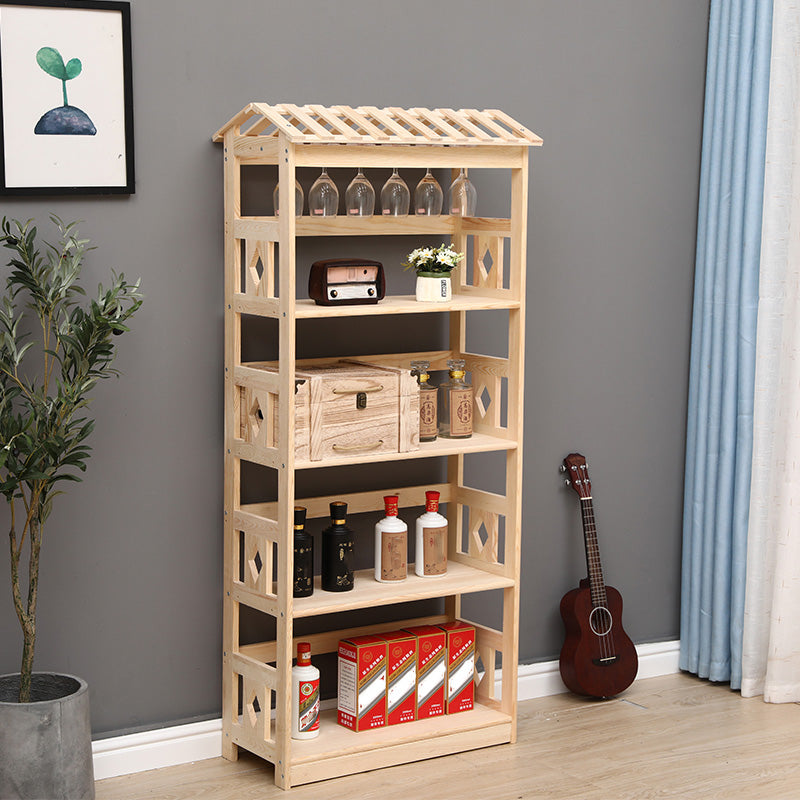 Modern Floor Wine Bottle Rack Pine Wood Wine Bottle Rack for Home
