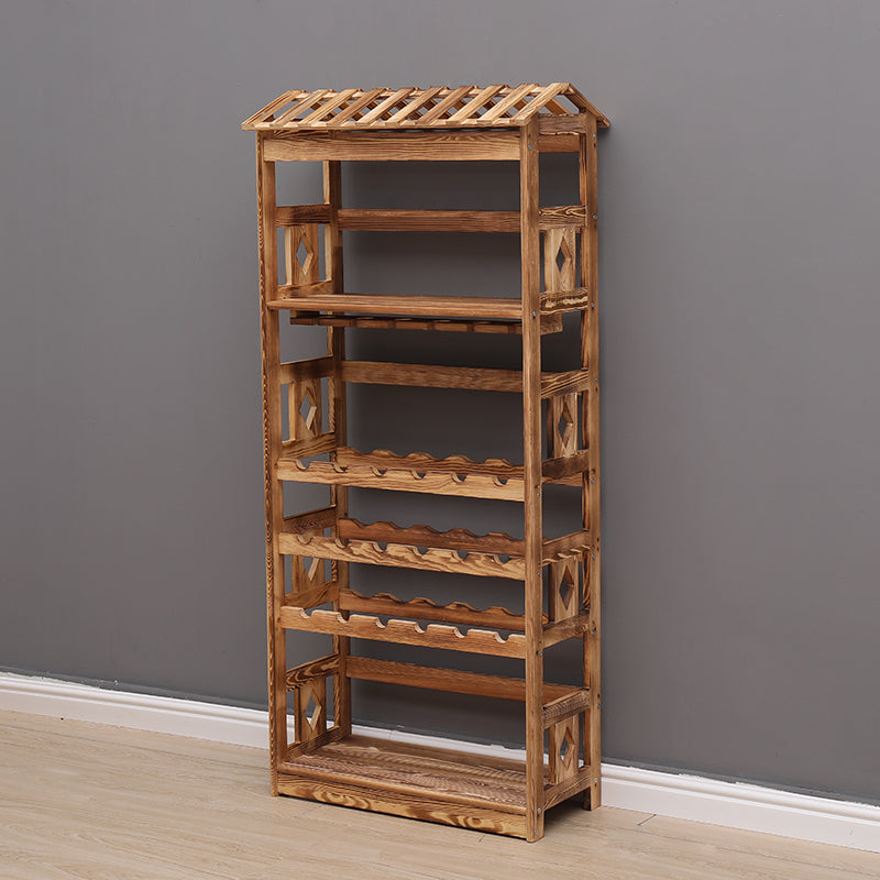 Modern Floor Wine Bottle Rack Pine Wood Wine Bottle Rack for Home