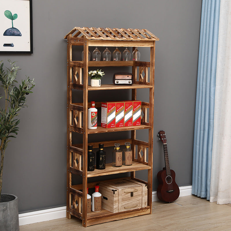 Modern Floor Wine Bottle Rack Pine Wood Wine Bottle Rack for Home