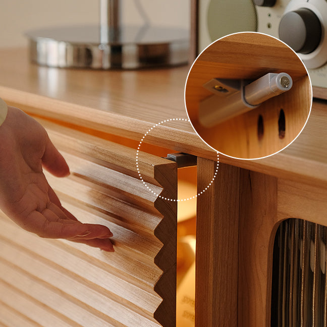 Contemporary Sideboard Table Cherry Sideboard Cabinet with Doors for Kitchen