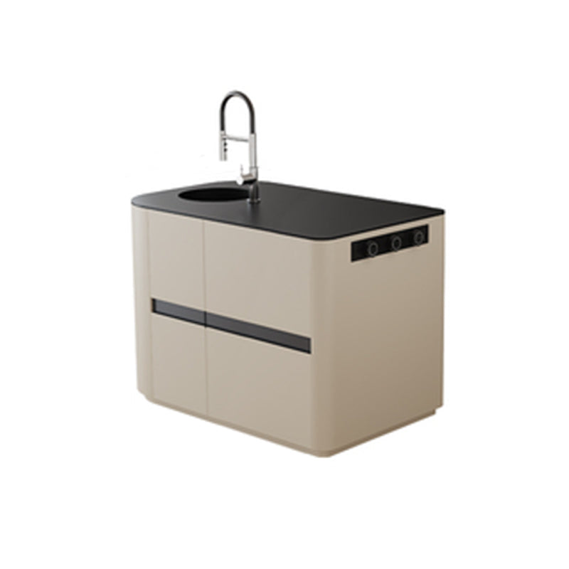 Stationary Kitchen Island Granite Top Kitchen Island Table with 2 Drawers