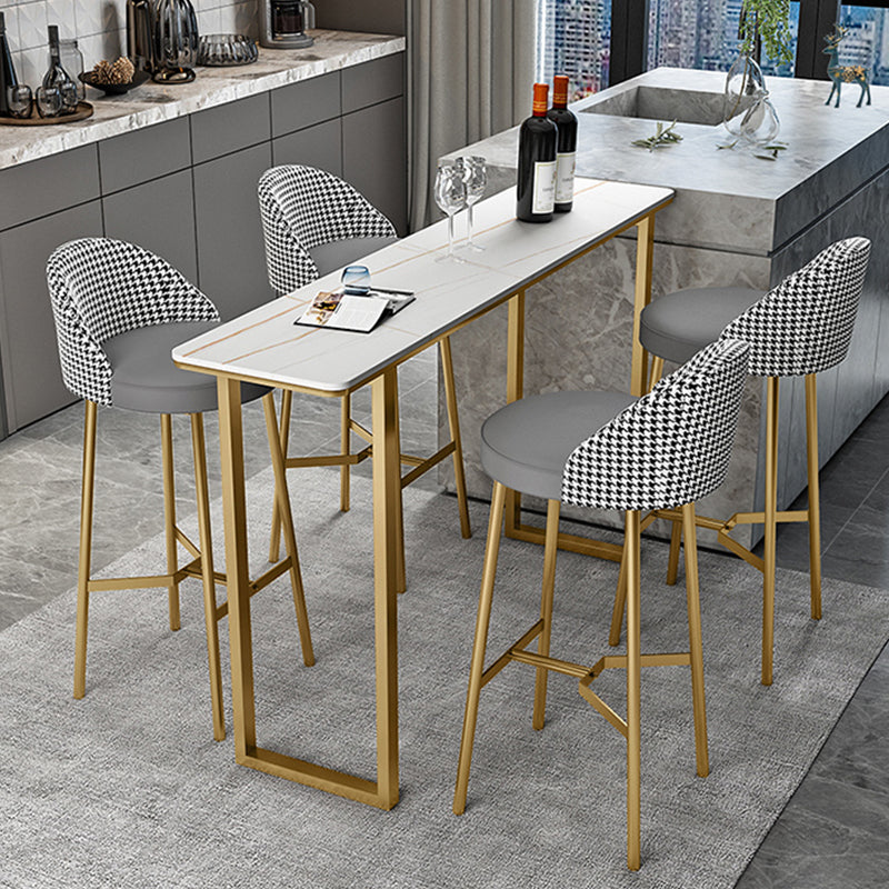 Modern Style Bar Table Set 1/2/5 Pcs Rectangular Stone Pub Set for Indoor