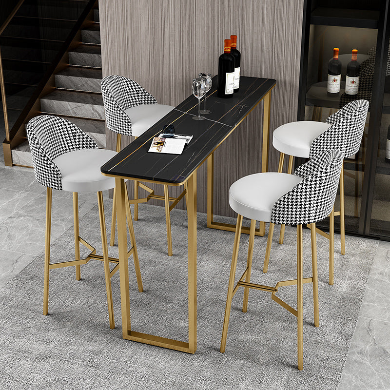 Modern Style Bar Table Set 1/2/5 Pcs Rectangular Stone Pub Set for Indoor