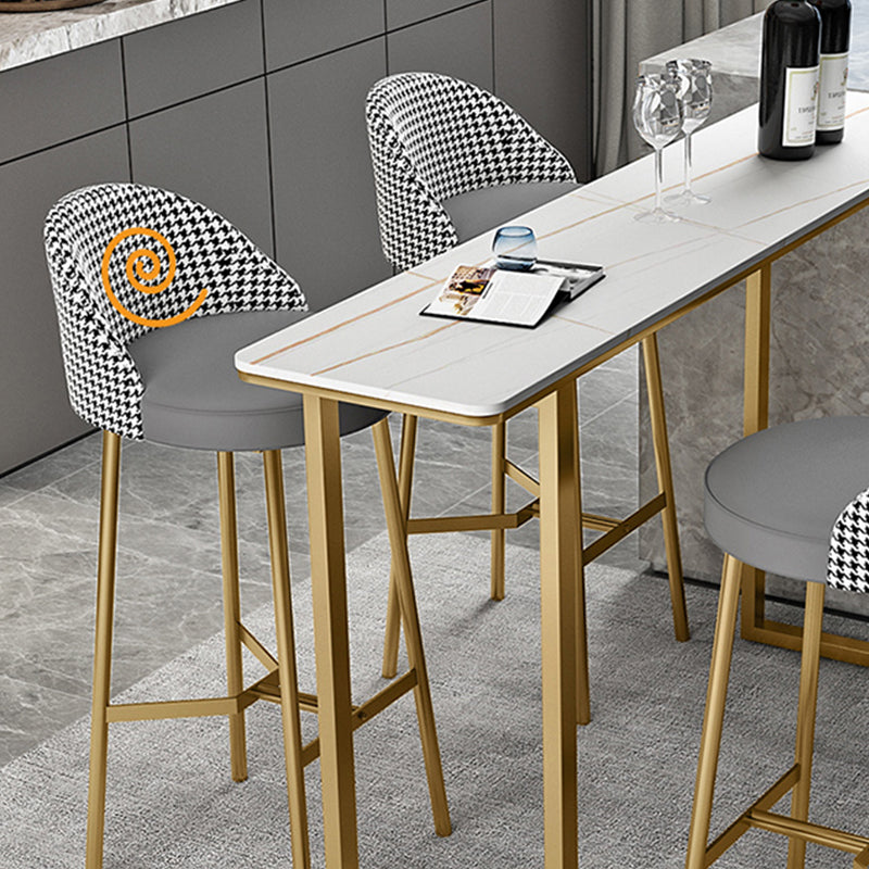 Modern Style Bar Table Set 1/2/5 Pcs Rectangular Stone Pub Set for Indoor