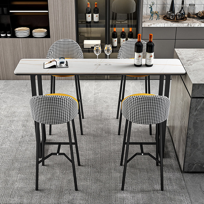 Modern Style Bar Table Set 1/2/5 Pcs Rectangular Stone Pub Set for Indoor