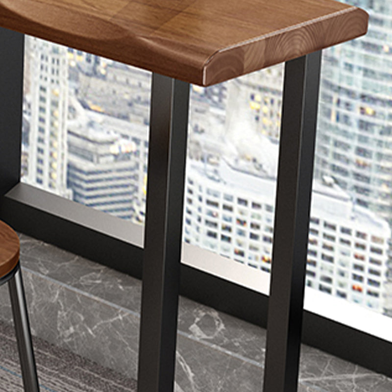 Industrial Pub Dining Set 1/2/5 Pcs Rectangular Solid Wood Pub Set for Home