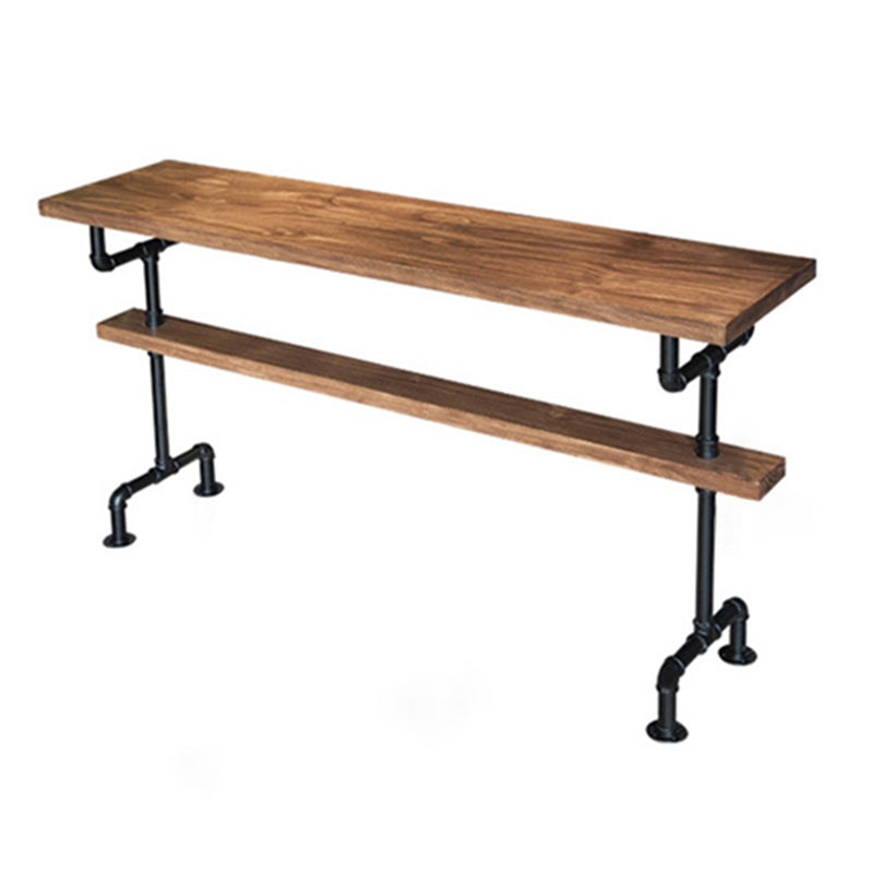 Industrial Style Pub Dining Set 1/2/9 Pcs Rectangular Solid Wood Pub Set for Home