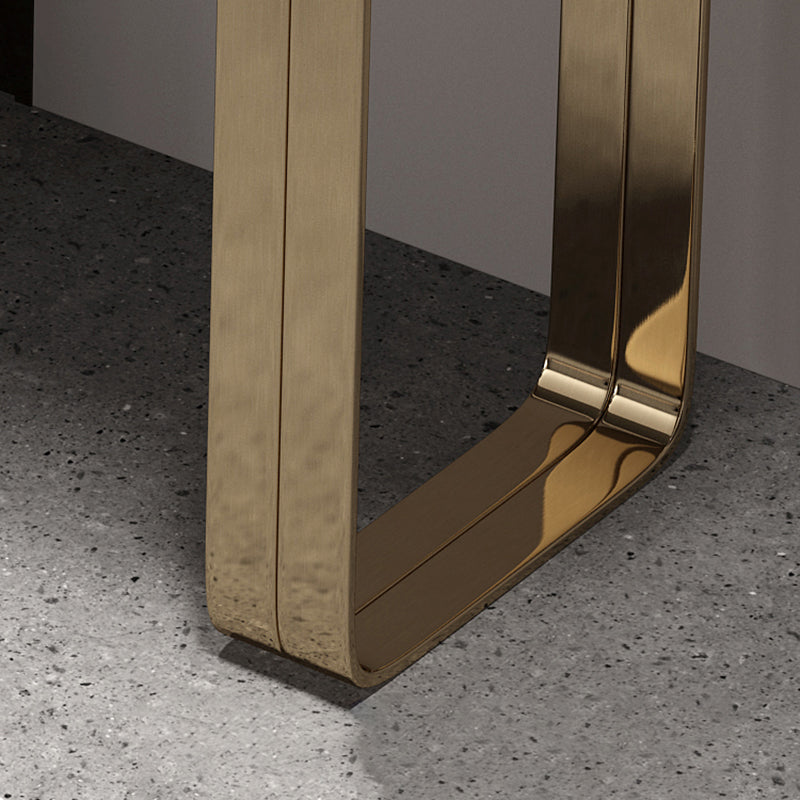 Rectangle Shape Contemporary Console Table Stone Sofa Table in Gold for Hall